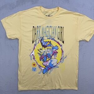 Yu-Gi-Oh! Shirt Mens Dark Magician Girl Yellow‎ T Shirt Anime Graphic Tee XL